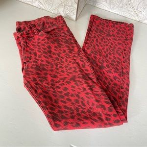 H&M Divided - Red Leopard Denim Jeans - Size 31
